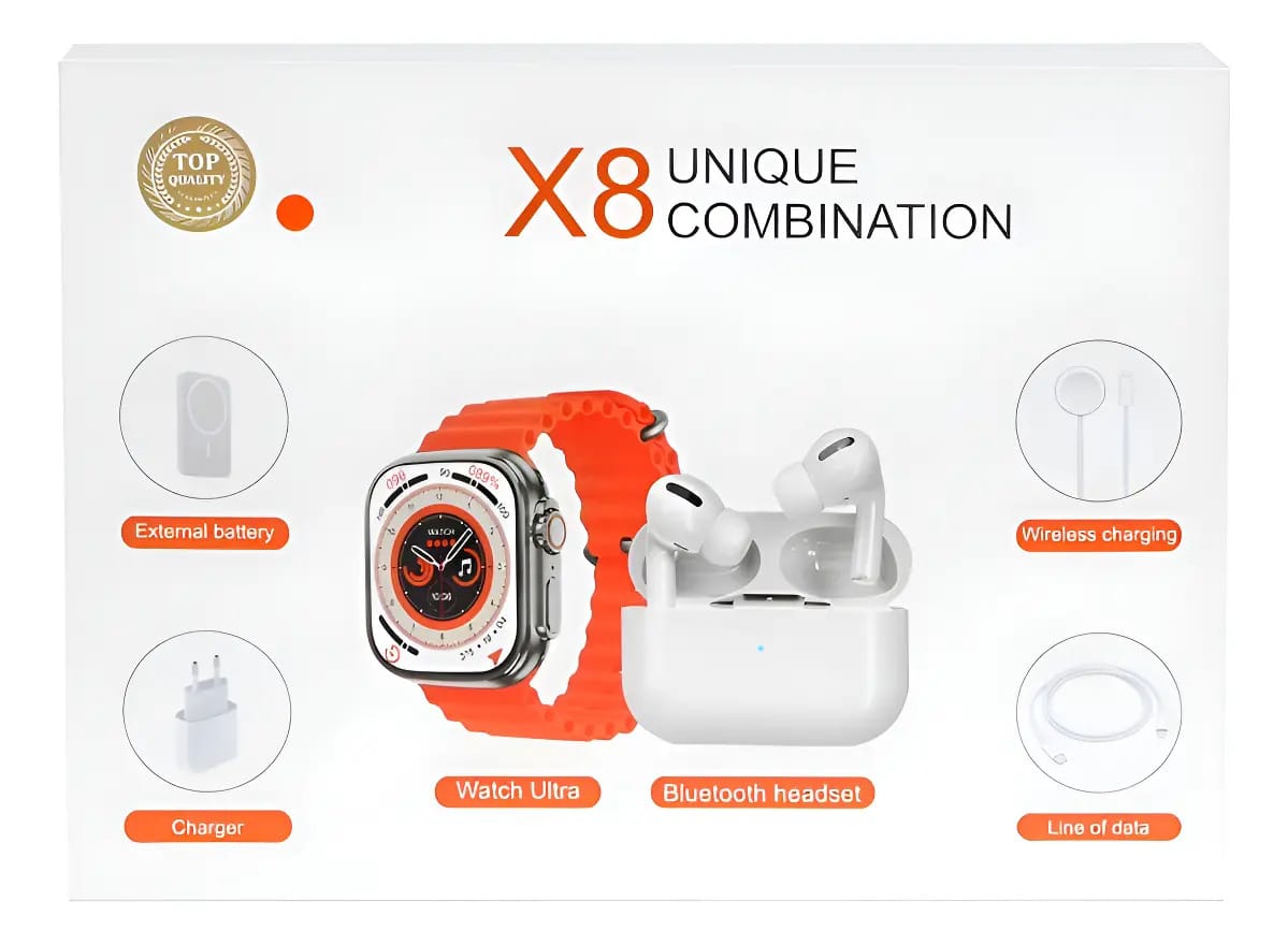 Smartwatch X8 Ultra + Mega Pack 7-en-1